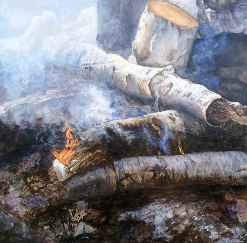 Winter Campfire Print